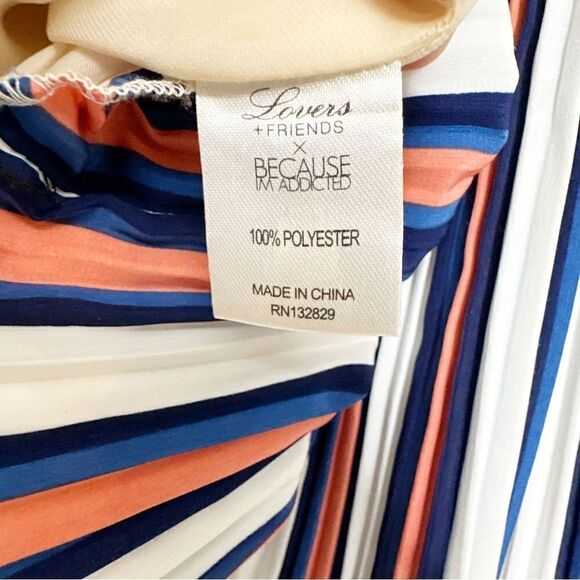 Lovers + Friends Charmed Pleated Striped Mini Skirt Large - Picture 11 of 12